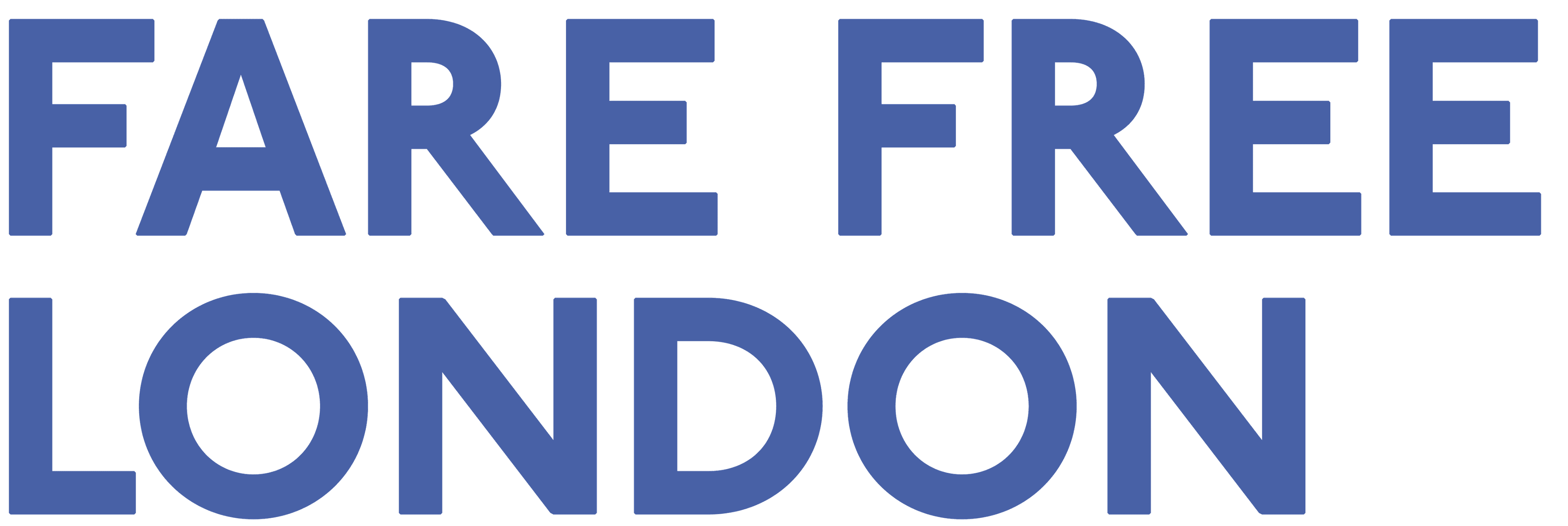 logo for fare free london, written in P22 Underground font