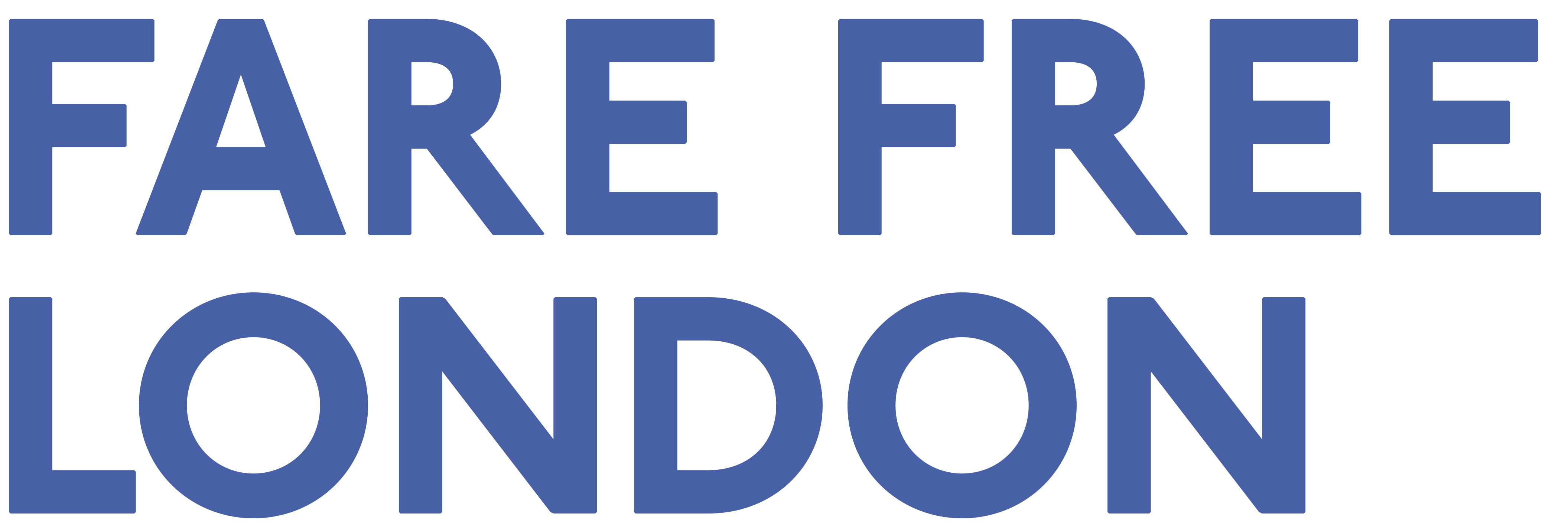 logo for fare free london, written in P22 Underground font